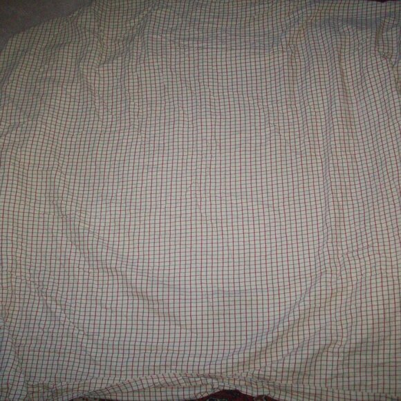 RALPH LAUREN VINTAGE Brown Red Check TWIN FITTED SHEET 100% Cotton, has flaws - Picture 10 of 11